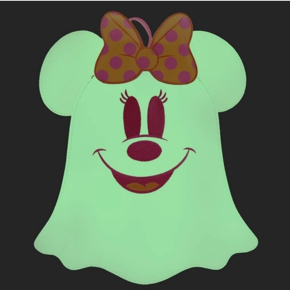 Loungefly Minnie Ghost Backpack NWT Glow in the Dark - Picture 5 of 6